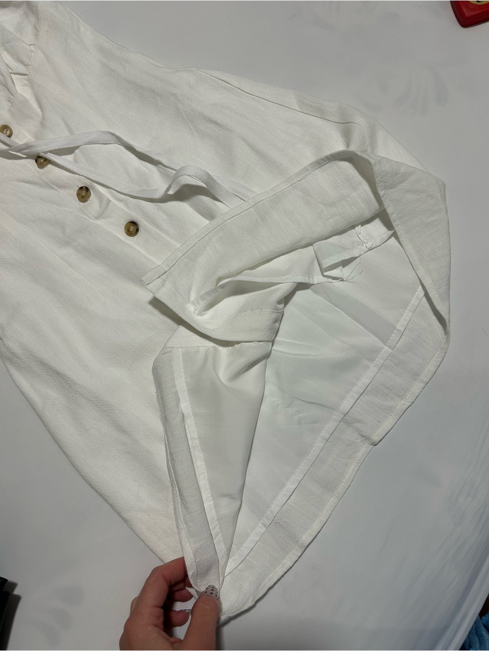 COMMENSE Charming White Button-Front Sundress with Tie Straps - Picture 4 of 8